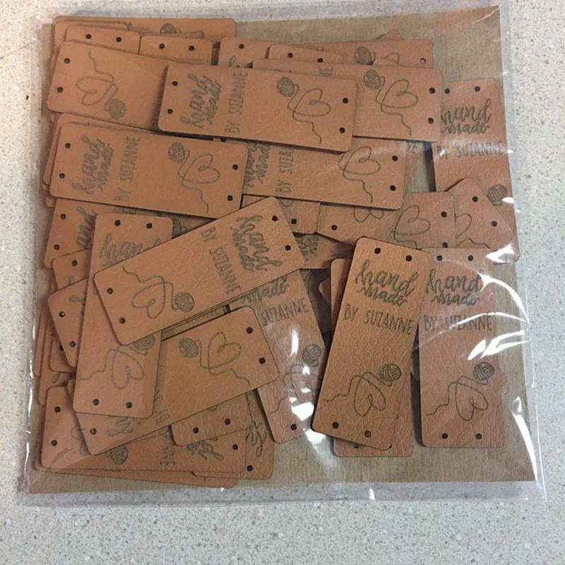 40 шт. бирки ручной работы для вязания крючком одежды на заказ кожаные вязальные DIY