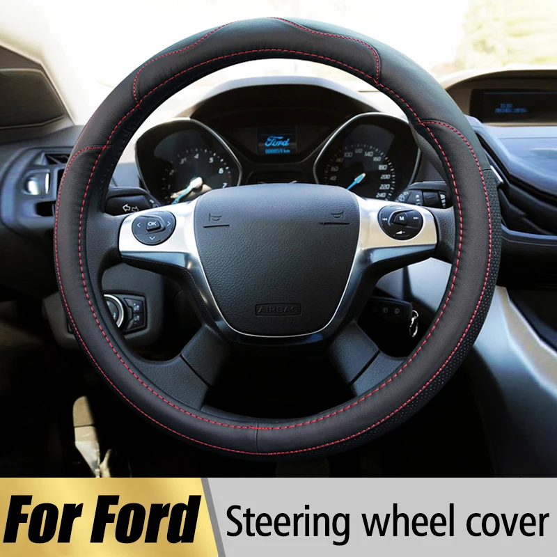 Чехол на руль для Ford Focus 2 3 Fiesta Mondeo Kuga Ranger Fusion Transit Mustang Escape|steering wheel cover|wheel coverwheel steering