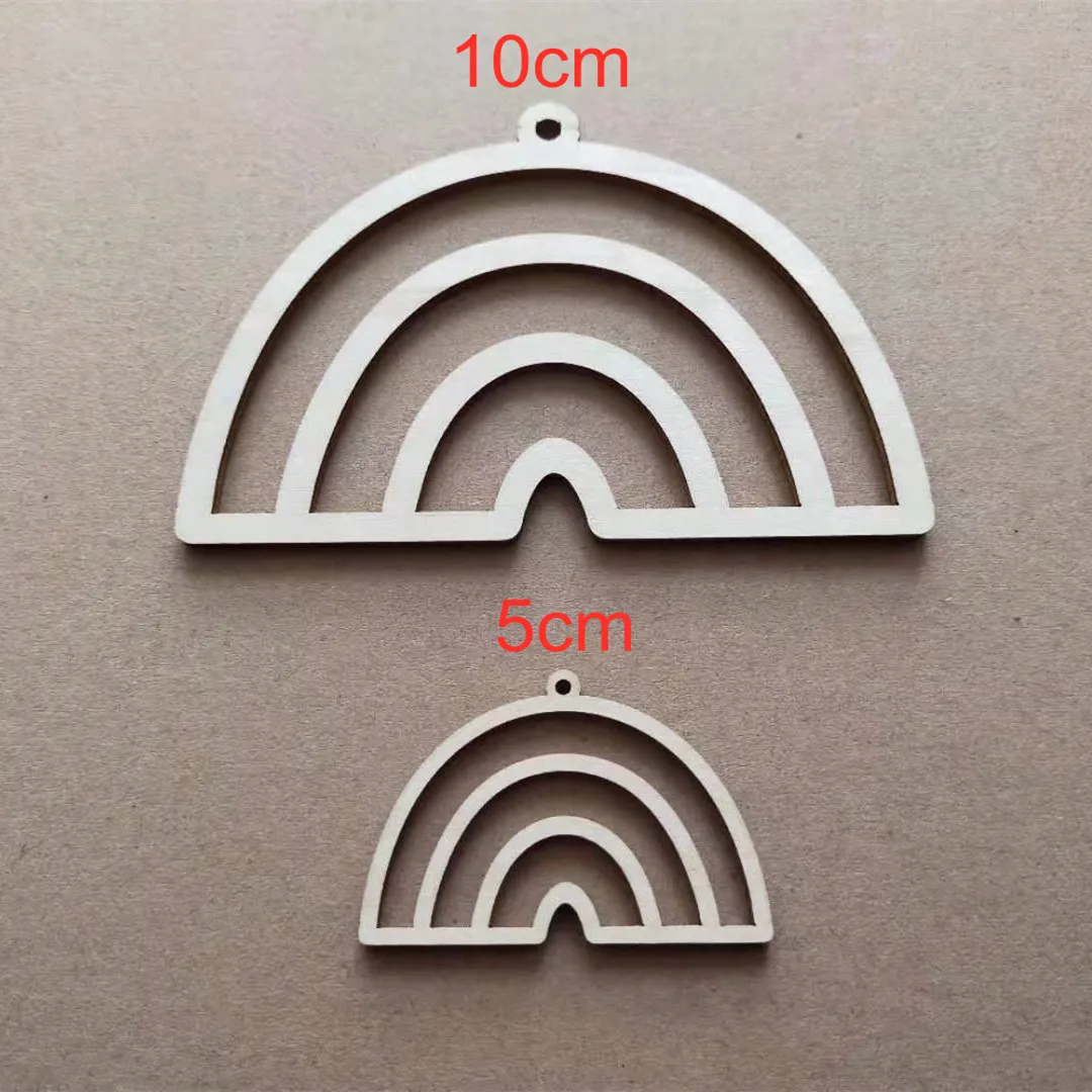

Hot Sale Laser Cut Wood Rainbow Unfinished Hanging Room Decoration Reliable DIY Kids Game Toys