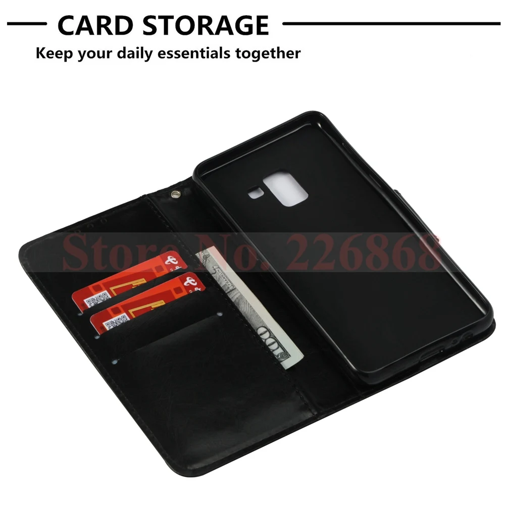 Cases Emboss Flower Pattern Leather Silicone Wallet Flip Case For A8 (2018) PLUS | Мобильные телефоны и аксессуары