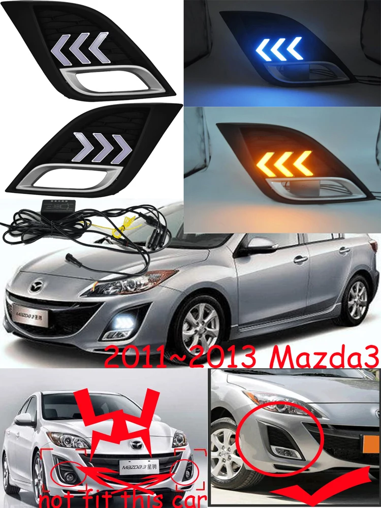 2011 2012 2013 год фары для Mazda 3 мазда3 дневного света axela автомобильные аксессуары светодиодный DRL фары для мазда3 противотуманные фары
