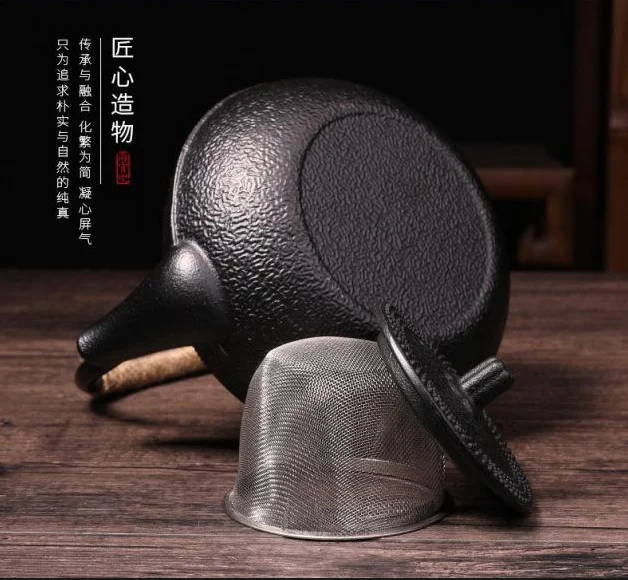 

Antigue cast iron burning teapot tea kettle boiling water Japanese iron welder tea pot 1pc