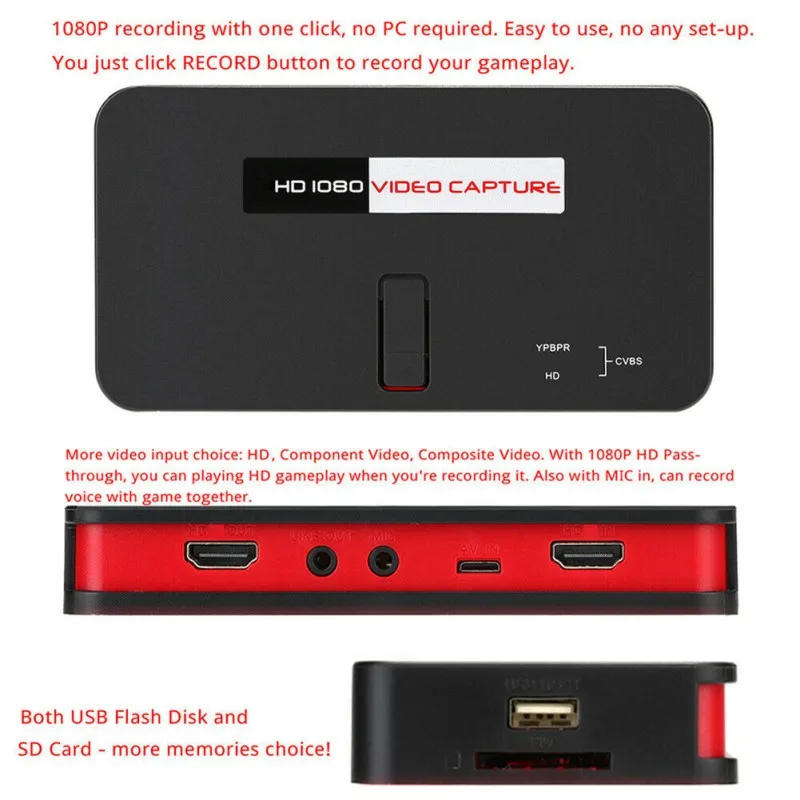 1080P HDMI Game HD Video Capture Box Grabber For XBOX PS3 PS4 TV STB Medical online Live Streaming Videos Record Cards | Компьютеры и