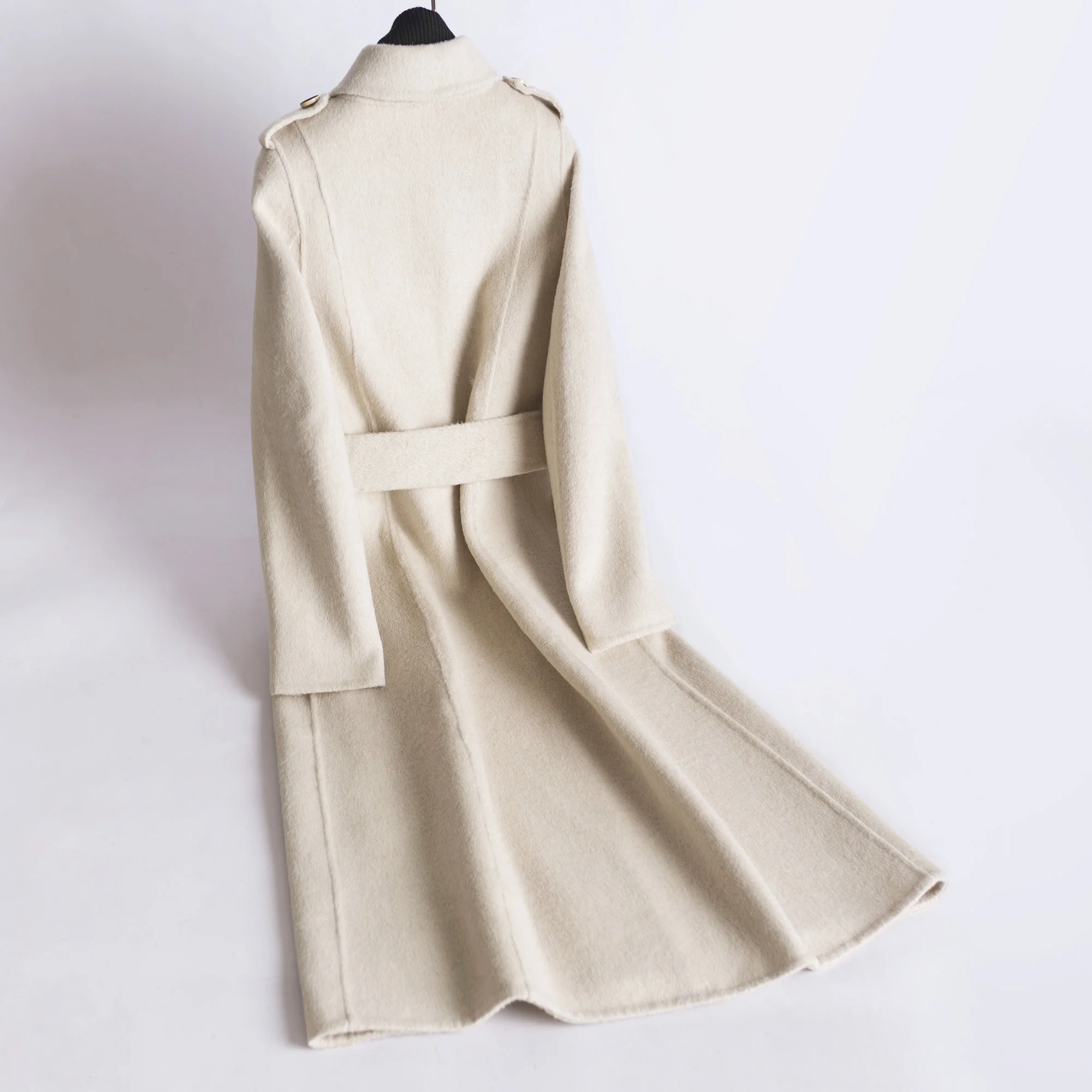 Шерстяное пальто женское элегантное зимнее 2020 корейская мода кашемировая