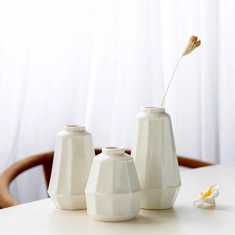 Белая креативная керамическая ваза мини украшение для гостиной Цветочная