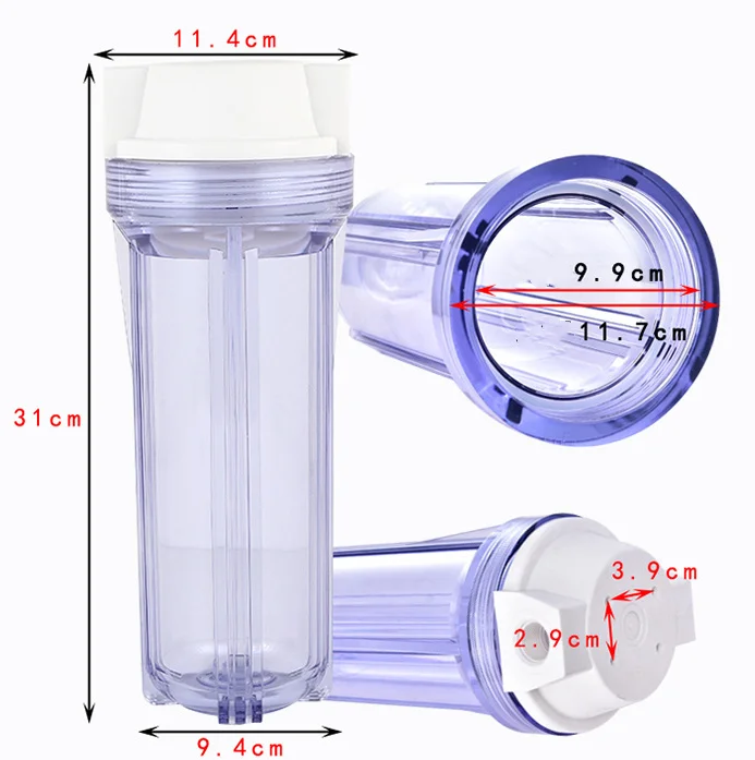 10 дюймов прозрачный корпус фильтра 4 точек касания/6 касания/1 дюйм из-медный порт