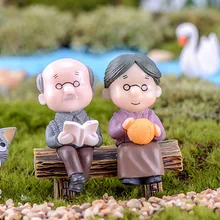 Grandparent Figurines Fairy Garden Miniatures Micro Landscape 1 Set DIY Handicraft Home Ornaments PVC Wedding Party Decor