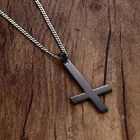 Модный и простой перевёрнутый крест высококачественный металлический кулон, амулет, ожерелье, ювелирные изделия, подарок