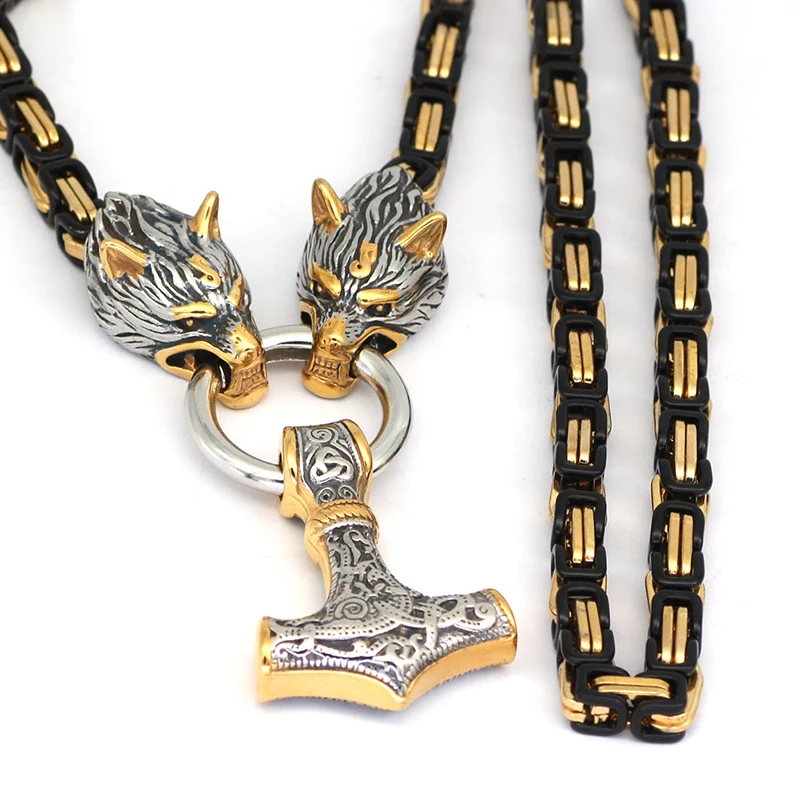 

Luxury fashion men punk style stainless steel necklace 210325-15