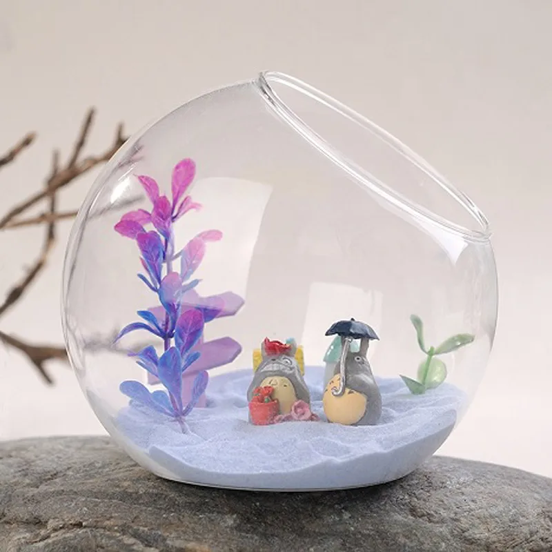 8pcs/pack Diameter=15cm Big Size Side Open Glass Terrarium Vase Home Decoration Creative Aquarium Fishbowl Friend Gift images - 6