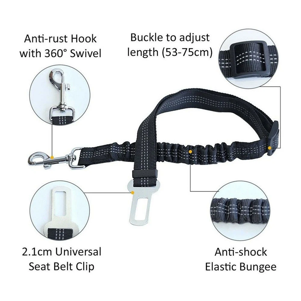 Анти шок собака автомобильное сиденье Страховочная привязь с ремнем клип банджи