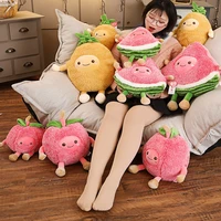 kawaii fuzzy watermelon cherry pineapple fruits soft plush cute toys stuffed dolls pillow baby kids children girl gifts