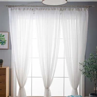 white window curtain sheer voile 2 panels for kitchen living room bedroom rod pocket basic assorted colors sizes tj3985