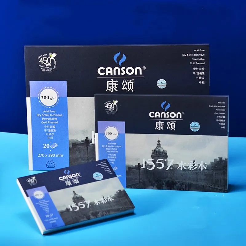 Canson 1557 Professional 300g/m2 Watercolor Paper 20Sheet Water Color Book For Drawing Painting Art Supplies Stationery
