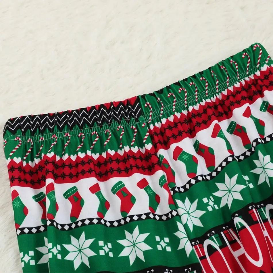 Новинка года; Семейные одинаковые рождественские пижамы с принтом «HO»; комплекты пижам; детская одежда для сна для папы, мамы и Рождества; одежда для сна; одежда Санта-Клауса