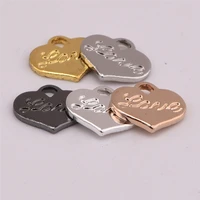 8 6 7mm peach heart print love pure copper tag minimalist style bracelet love pendant diy copper accessories
