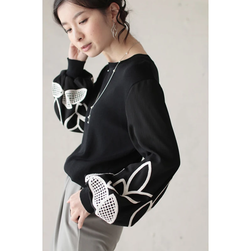 Весна Осень 2020 женская блузка из хлопка с высоким воротом свободная рубашка