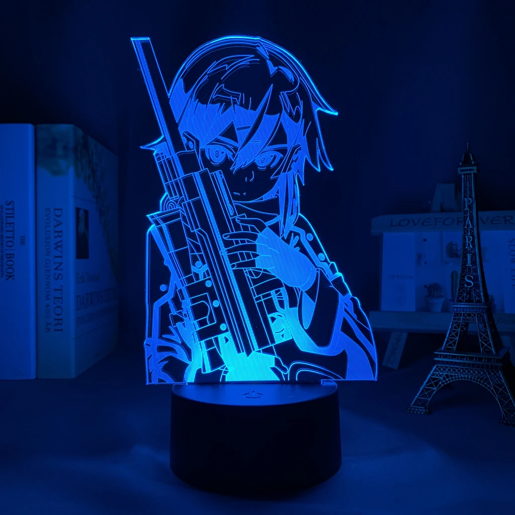 3d Светодиодная лампа Аниме Меч Art Online фигурка Синон для украшения спальни