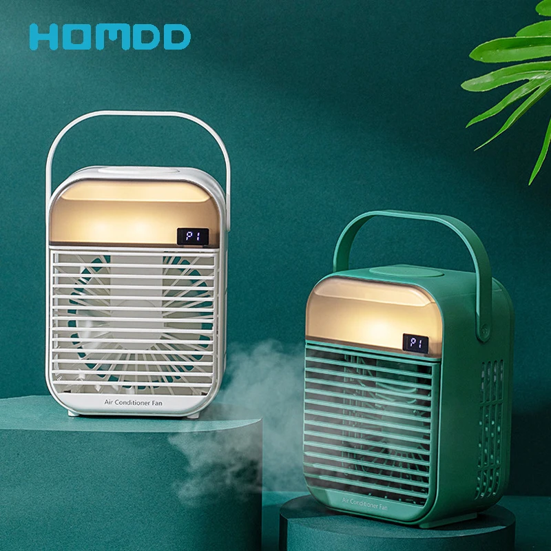 barato Homdd Novo Ventilador De Refrigeração Portátil Condicionador De Ar Mini Usb Recarregável Ventilador Pequeno Aparelho Doméstico Reabastecimento De água Ventilador De Refrigeração