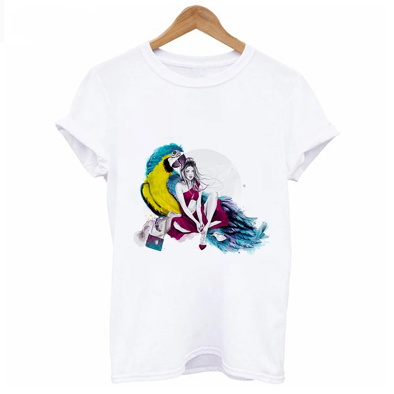 Sexy beauty Printed t shirt women 2019 New summer aesthetics Short Sleeve t-shirt White Thin section Hipster Tshirt Tops clothes | Женская