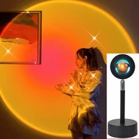 rainbow sunset light projector usb colorful night light coffee shop home background wall decoration sunset lamp for dropshipping