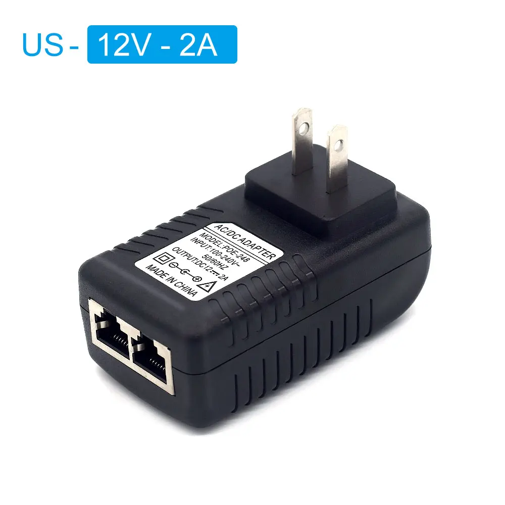 1 шт. 12В 2А POE инжектор питания через Ethernet Инжектор адаптер ЕС/США опционально|eu us|us