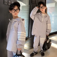 solid spring autumn childrens clothes suit boys sweatshirts pants 2pcsset kids teenage gift formal boy clothing high quality