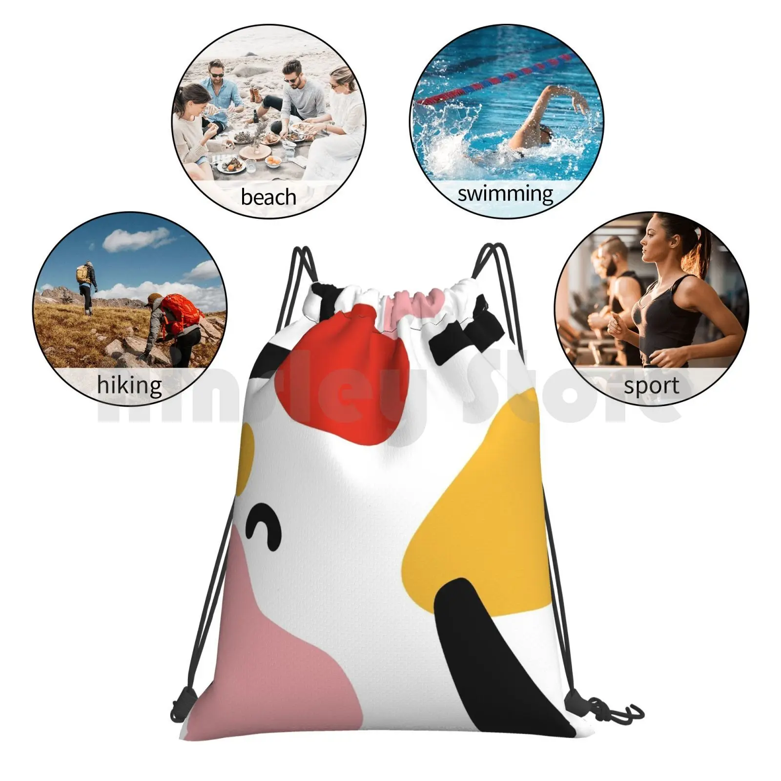 

Abstract Shapes Nordic Art Backpack Drawstring Bags Gym Bag Waterproof Abstract Shapes Nordic Organic Shapes Scandinavian