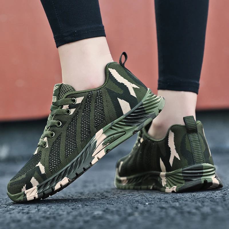 

Fashion Camouflage Shoes for Women Sneakers 2021 New Arrival Flying Knitting Men Casual Shoes Lovers Sport Footwear Zapatillas