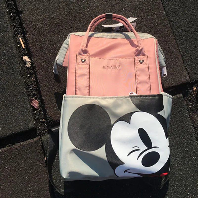 

Disney cartoon Mickey mouse couple macaron backpack lady plush backpack baby girls and boys schoolbag travel bags