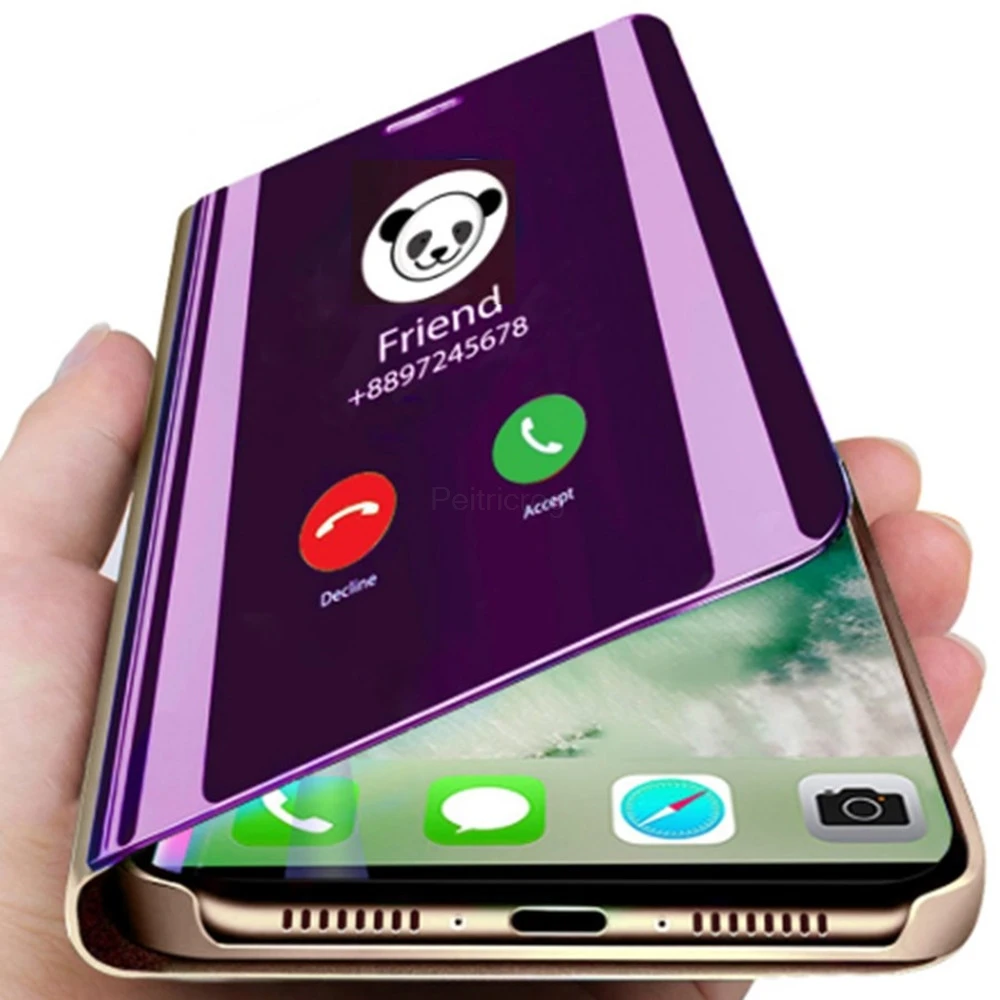 Чехол-книжка для Huawei Honor 8X 9X P30 Lite P40 Pro Mate 30 20 10 P Smart Z Y6 Y9 Y7 Prime 2019 зеркальный |