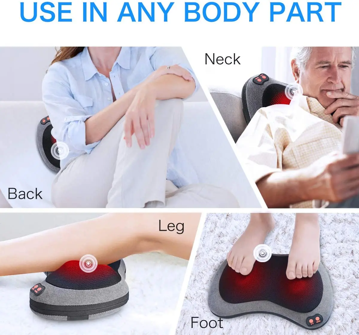 

Back Massager with Heat,Shiatsu Back and Neck Massager with Deep Tissue Kneading,Electric Back Massage PillowCar,Office,home