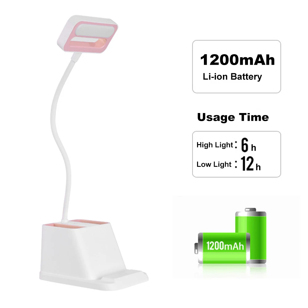 Светодиодная настольная лампа с беспроводным зарядным устройством 1200 мАч 3