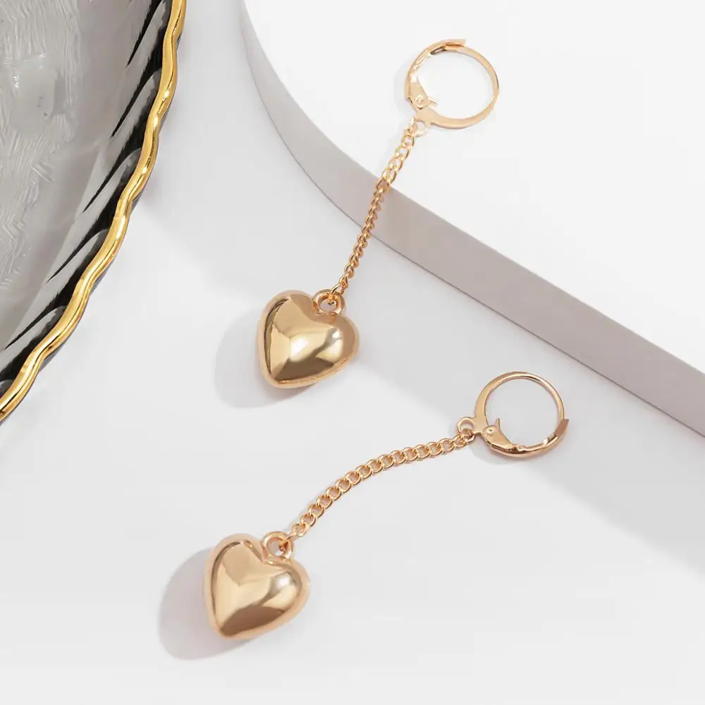 

SHIXIN Heart/Paperclip/Key/Chain Pendant Earrings for Women Fashion Drop Earrings Jewelry Trendy Tassle Earring Korean 2020 Gift