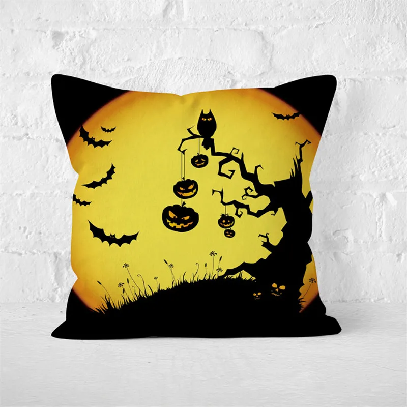 Хэллоуин ужас Тыква Подушка &quotДемон&quot крышка гостиной диван льняная