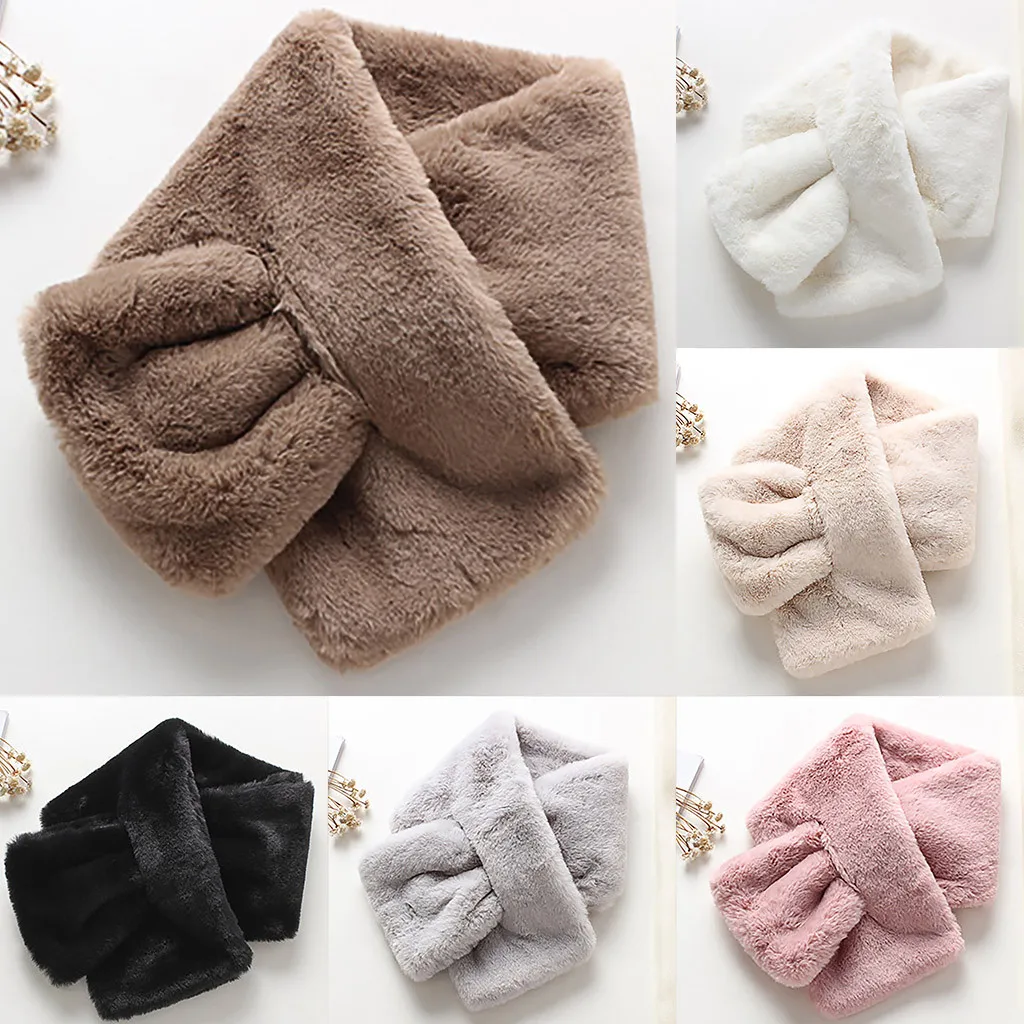 

Children's scarf the new baby warm pure color plush overlapping scarf fashion collocation scarf autumn winter children scarves