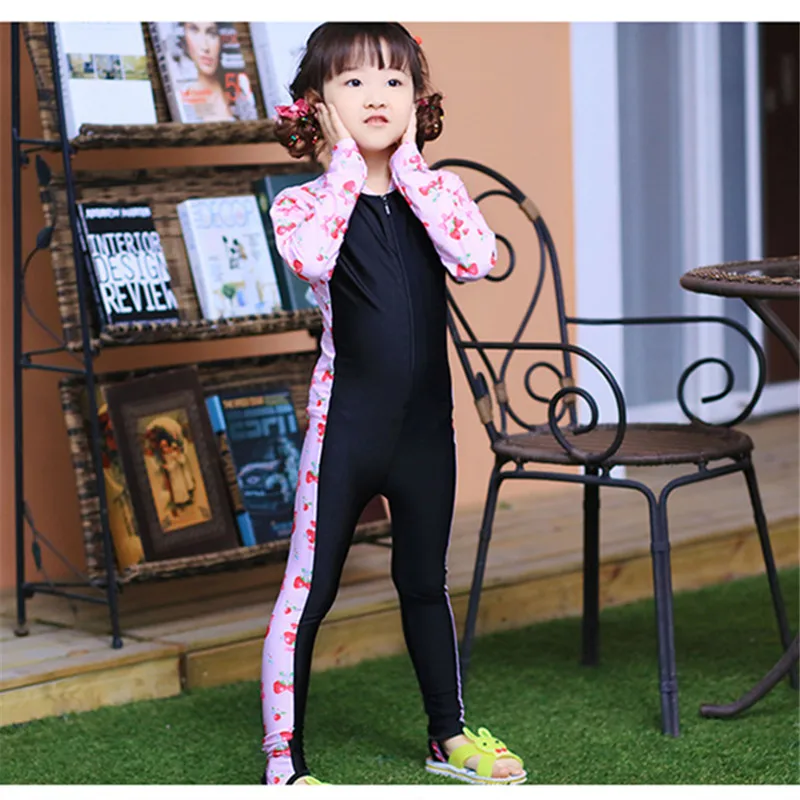 Цельный купальник для девочек 1-8 лет детская одежда серфинга спортивная с