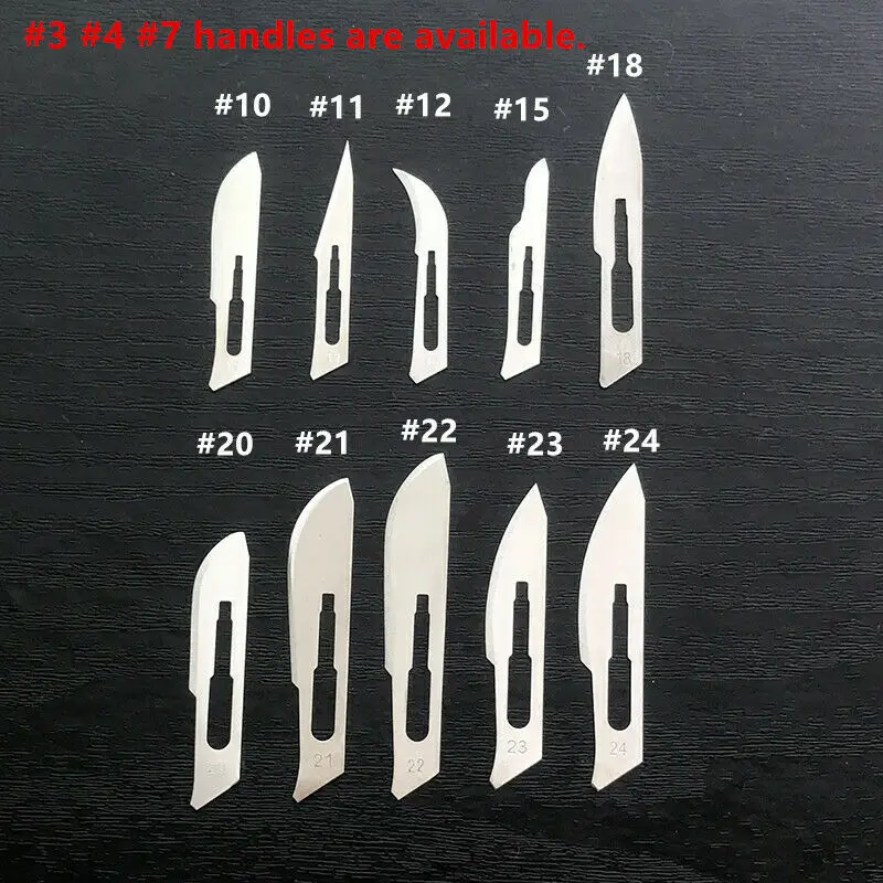 

100 шт. одноразовый стерильный хирургический скальпель, Женский нож #10-#24, стоматологический, медицинский, 10 размеров