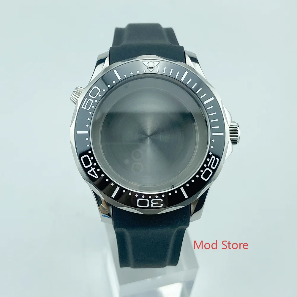 Часы HOT 200M WR Sea-Master Diver300m Style черные с белой надписью на безеле, с сапфировым стеклом и возможностью модификации корпуса для ETA2836 MIYOTA Movt.