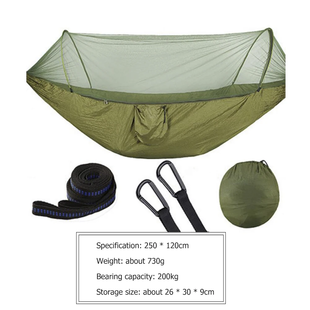 

Camping/garden Hammock with Mosquito Net Outdoor Furniture 1-2 Person Portable Hanging Bed Strength Parachute Fabric Sleep Swing