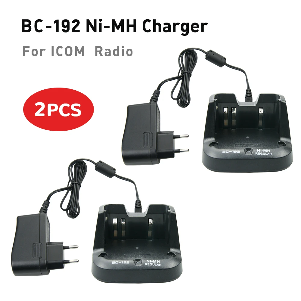2Pcs BC-192 NI-MH Charger for ICOM IC-F3011 F4011 F3101D F4101D IC-V80 IC-V80E IC-G80 IC-T70A IC-T70E IC-F3102D Radio BP-264