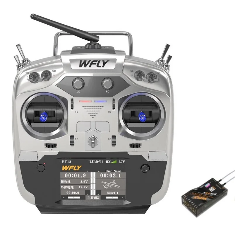 WFLY ET12 2.4GHz Remote Controller 12CH Radio Transmitter with RF209S Receiver For RC Drone Car Boat | Электроника
