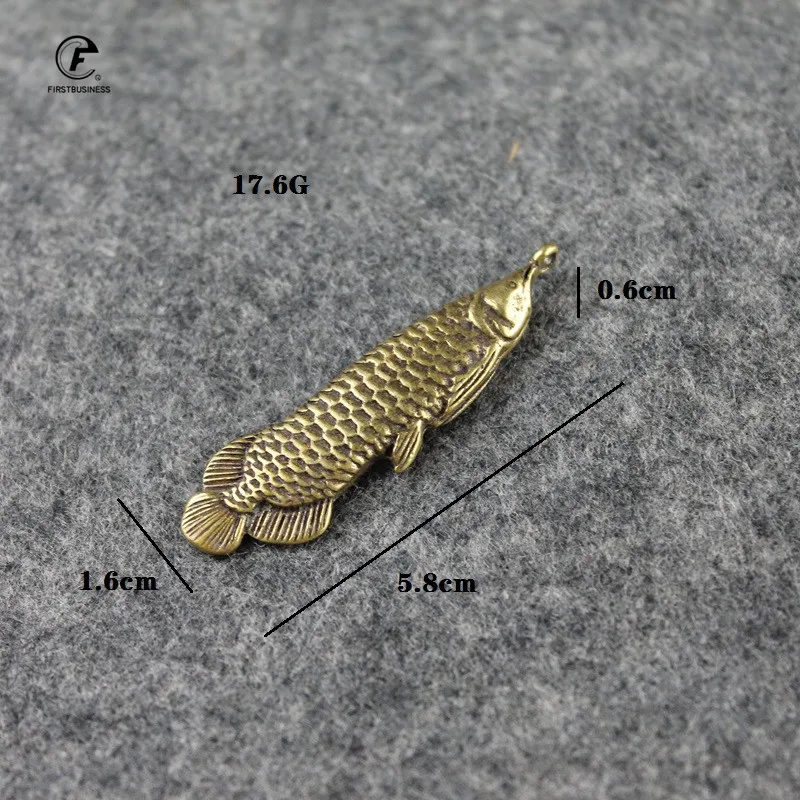 Брелок для ключей из чистой меди Древний китайский меч фигурки рыб подвески