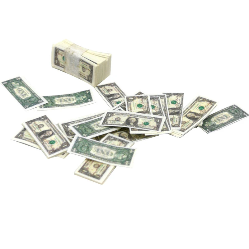 1/12 Scale A bundle Miniature Play Money Us $100 / $1Banknotes | Игрушки и хобби