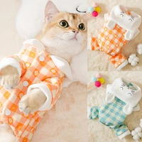 designer autumn and winter new dog rabbit embroidery plus velvet warm cat spring small and medium sized dog pet clothes hoodie