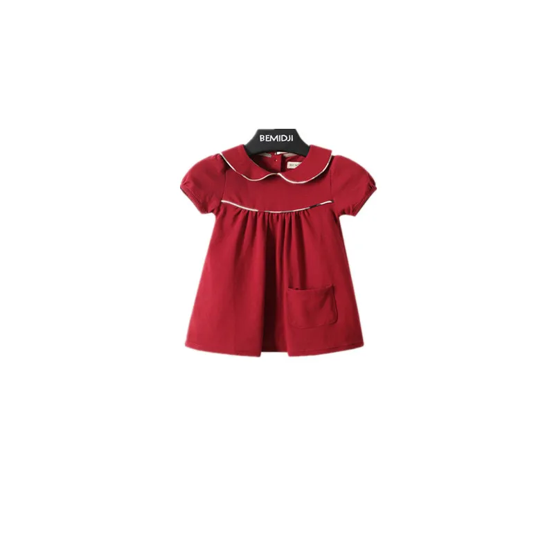 Детское платье повседневное Хлопковое трапециевидной формы с короткими