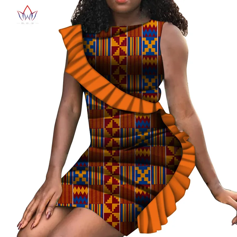 Африканские платья для женщин базин без рукавов с Африканским принтом Дашики