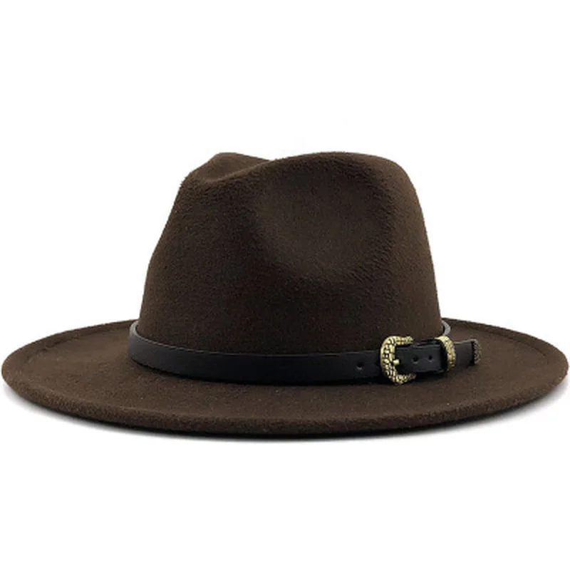 

fedora hat women men wide brim solid belt band felted hats formal dress wedding church black white green autumn winter women hat