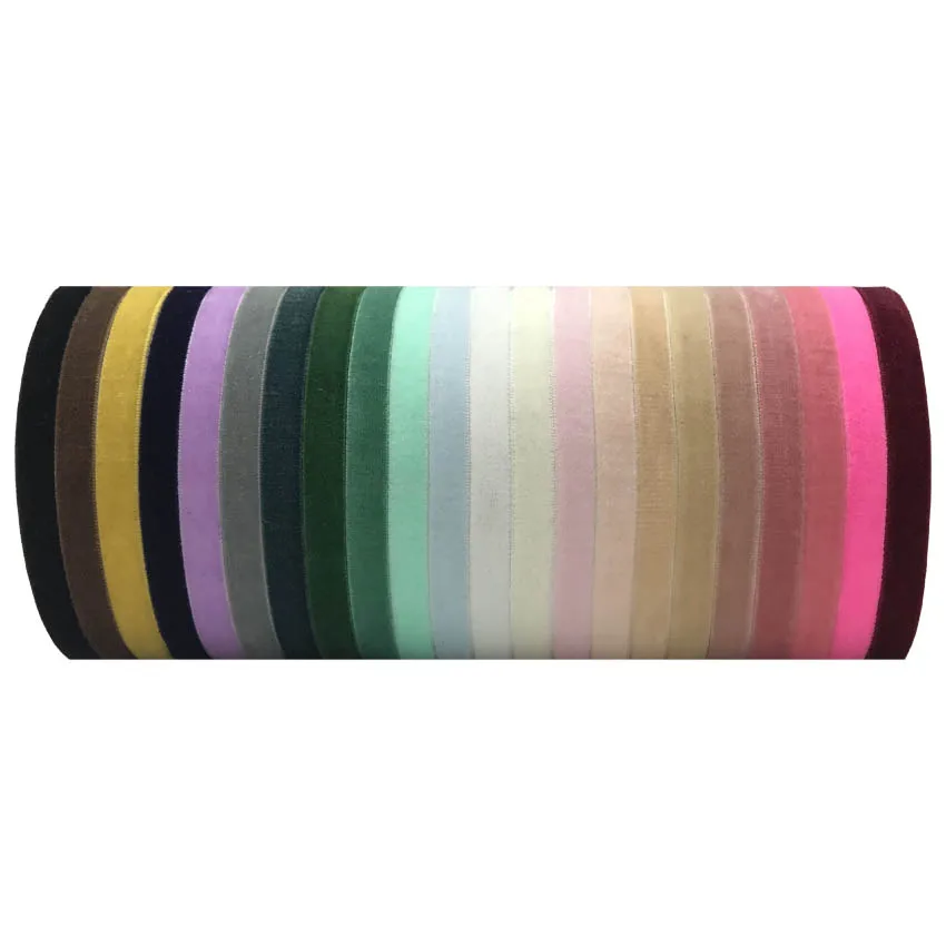 10Yards 10mm Stretchy Velvet Elastic Ribbon Wholesale 23 Colors Velour Tape Webbing for Girls Ponytail Holder Hair Tie Bracelet