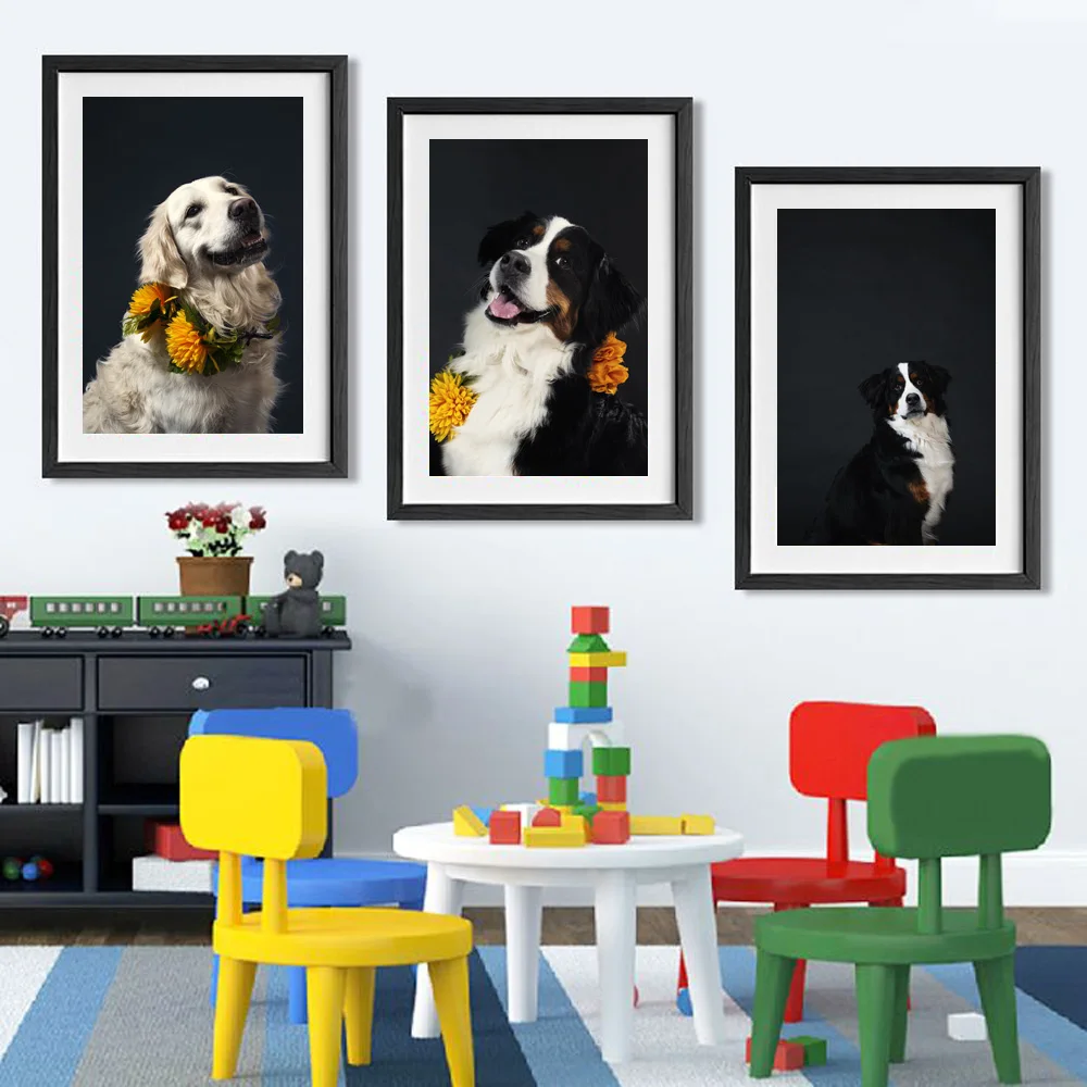

Animal landscape oil painting cute pet dog art canvas painting living room corridor bar home decoration mural
